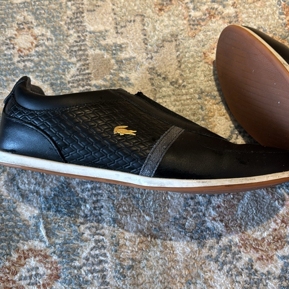 Lacoste Black and White Slip-On Sneakers - Picture 2 of 2